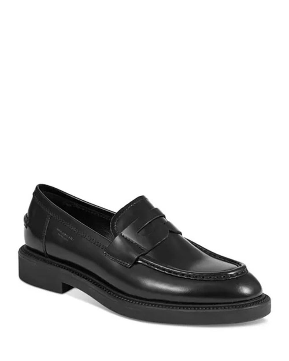 Vagabond Alex Moc Toe Black Leather Classic Office Penny Loafers Womens Size 8.5